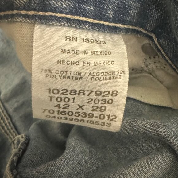 Lee Carpenter Jeans Men's 42X29 Retro Stone Loose Fit Workwear 2287928 - Picture 2 of 11